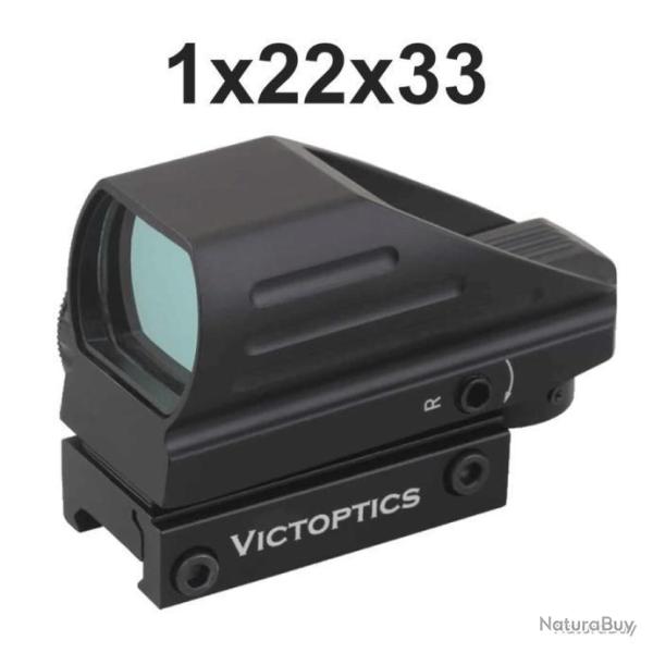 VISEUR POINT ROUGE 1x22x33 - RDSL03 VICTOPTICS - 4 R�TICULES LUMINEUX REFLEX- LIVRAISON GRATUITE