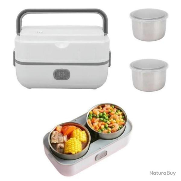Bo�te � Lunch Repas Electrique 220V Gamelle Chauffante Amovible Acier Inoxydable