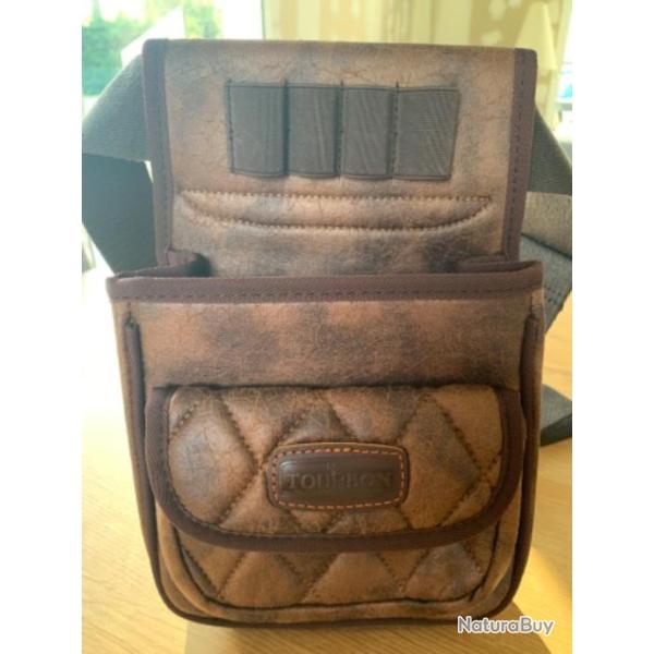 Sacoche Tourbon cuire Chasse ball trapp