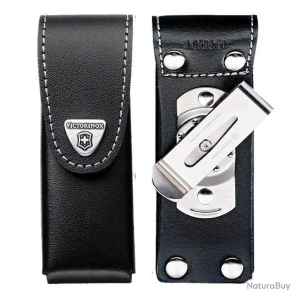 Etui cuir noir Victorinox 111mm jusqu'� 10 P clip 4.0523.31