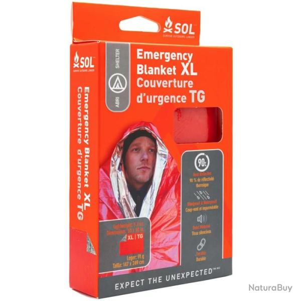 Couverture de survie SOL Emergency Blanket XL 2 personnes