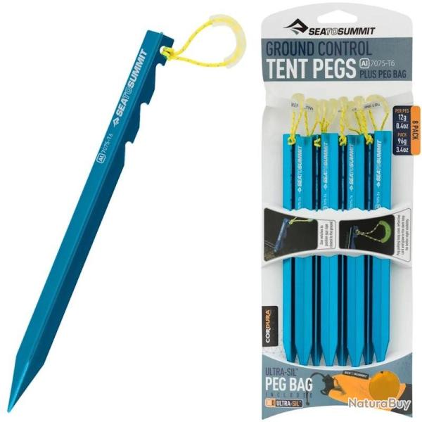 8 piquets de tente Sea to Summit alliage l�ger 180mm 10mm�