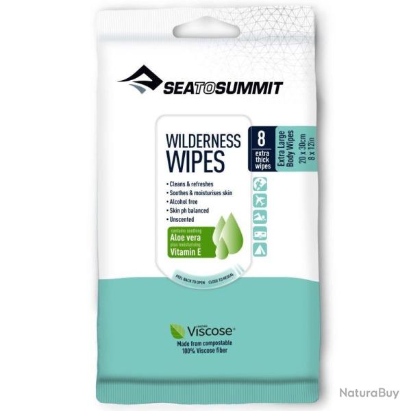 Lingettes lavantes Sea to Summit Wilderness Wipes Taille XL (lot de 8)