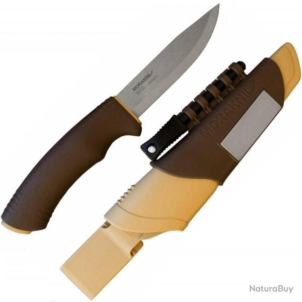 Couteau de Survie Mora Bushcraft Survival marron et sable d�sert