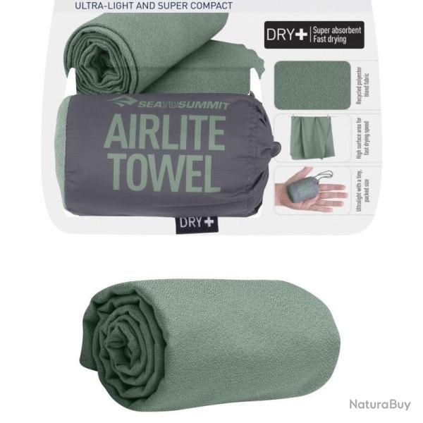 Serviette microfibre Sea to Summit Airlite Towel S 40x80 verte