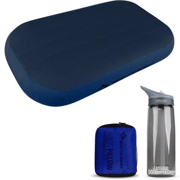 Oreiller gonflable Sea to Summit Aeros Premium Deluxe Pillow bleu