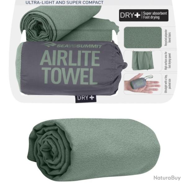 Serviette microfibre Sea to Summit Airlite Towel L 60x120 verte