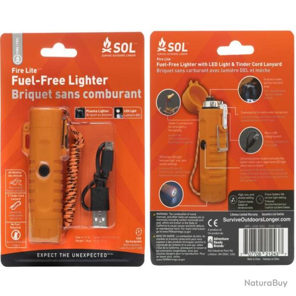 Briquet �lectrique rechargeable USB SOL All Weather Electronic Lighter