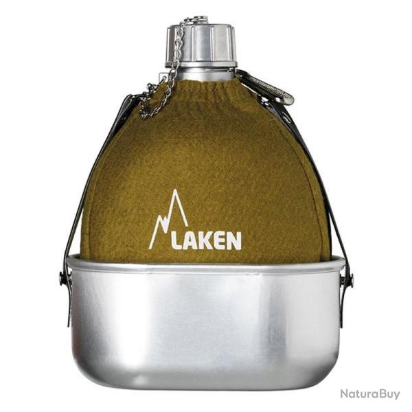 Gourde alu Laken Cantimplora avec quart et housse kaki 1L