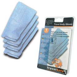 Gants de toilette impr&eacute;gn&eacute;s TravelSafe Travel Body Gloves (lot de 4)