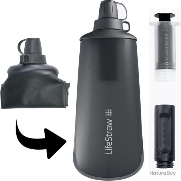 Filtre et gourde Lifestraw Flex Basic Peak Series 1L gris