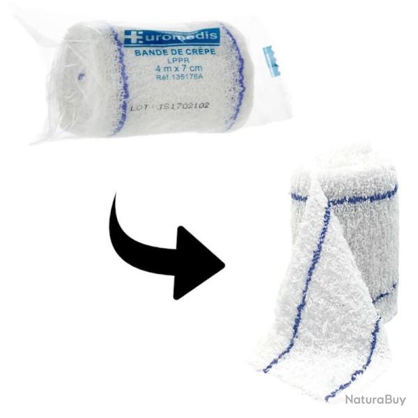 Bande de cr�pe type Velpeau non st�rile Euromedis 4m x 7cm