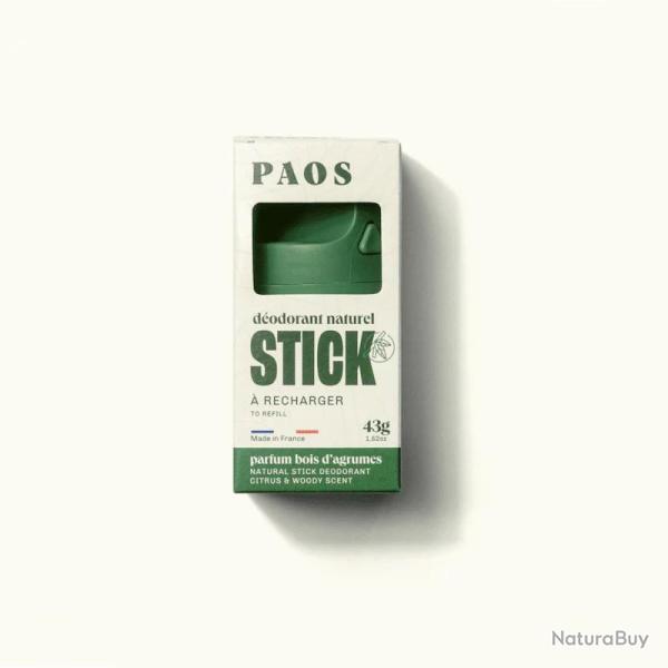 D�odorant naturel � stick rechargeable au bois d'agrumes Paos