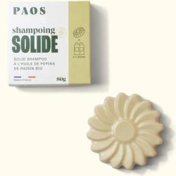 Shampooing solide &agrave; l'huile de p&eacute;pins de raisin bio Paos