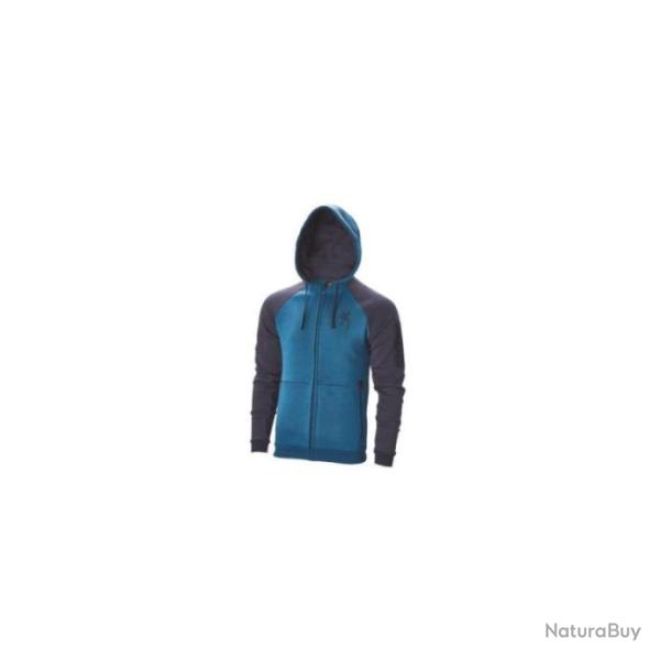 SWEAT HOMME BROWNING ZIP SNAPSHOT TWO TONES - BLEU