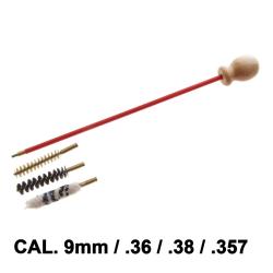 Kit nettoyage arme de poing calibre 9mm / .36 / .38 / .357
