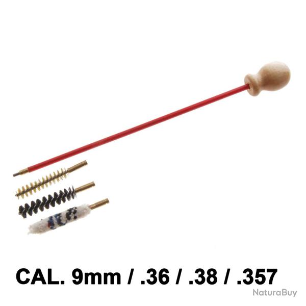 Kit nettoyage arme de poing calibre 9mm / .36 / .38 / .357