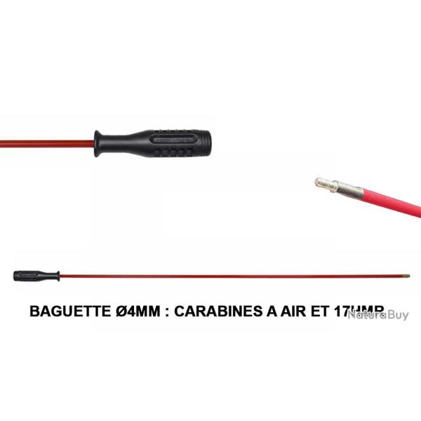 Baguette nettoyage acier gain� PVC pour carabines petit calibre 4,5mm / 17HMR
