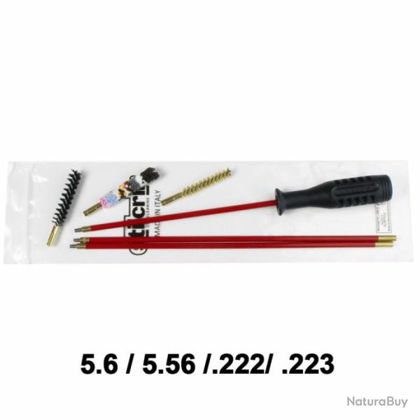 Kit nettoyage carabine 3 brins + 3 �couvillons 22LR/5.6/ 5.56 /.222/ .223