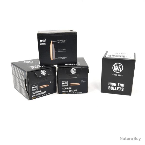 Ogives RWS SCORION 8,6mm/.338 16,2g/250grs MATCH - Boite de 50 unit�s