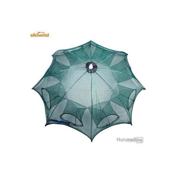 Nasse de pche 8 trous Nylon filets de pche Cage pliable