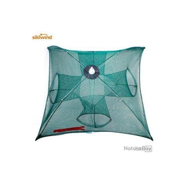 Nasse de pche 4 trous Nylon filets de pche Cage pliable