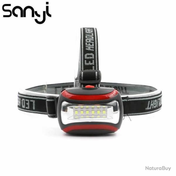 Lampe frontale  6 LED 3 modes faisceau lumineux 3 * AAA