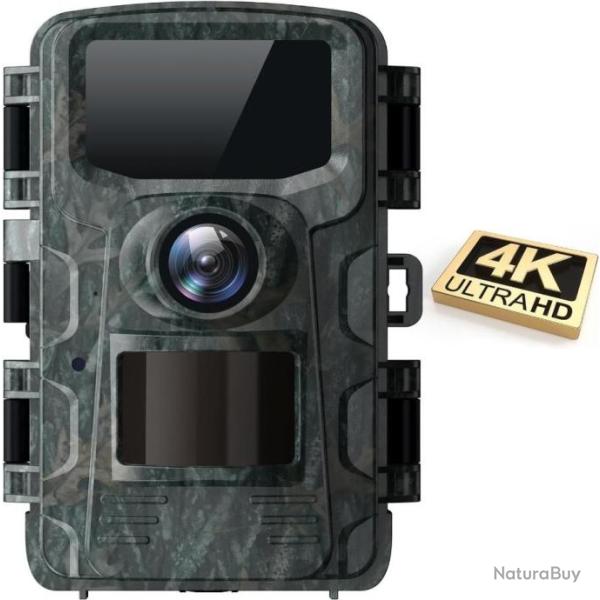 Camera de Chasse 4K 30FPS 40MP Nocturne Activ� par Le Mouvement 120� �tanche IP66