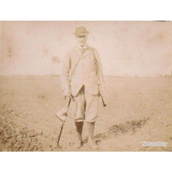 4/ PHOTO CHASSE vers 1880/1900 / chasseur au fusil
