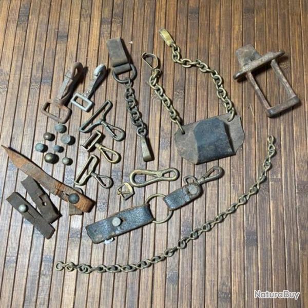 LOT DIVERS DE PI�CES SABRE �P�E : ATTACHE, SUSPENSION, FIXATION B�LI�RE ETC.....