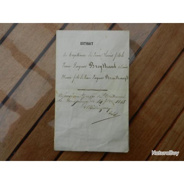 registre d'�tat civil  - extrait de bapt�me - Lausanne 1838