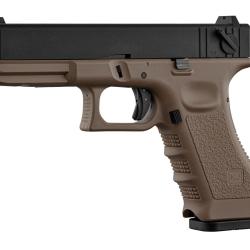 R&eacute;plique airsoft KJ Works KP-18 full auto gaz metal slide-KP-18 full auto - TAN