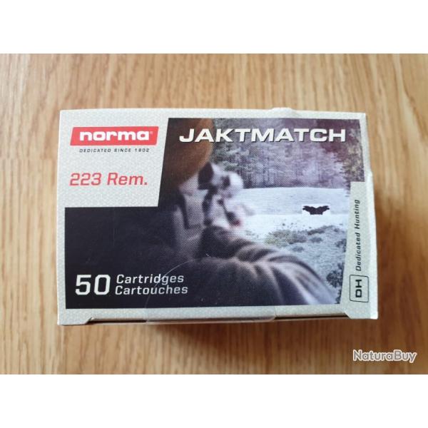 .223 rem cartouches marque Norma jaktmatch fmj 55gr - bte 50