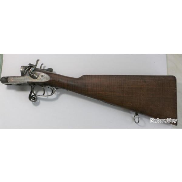 mecanique et crosse fusil a chien de magnifique facture (pour connaisseur)