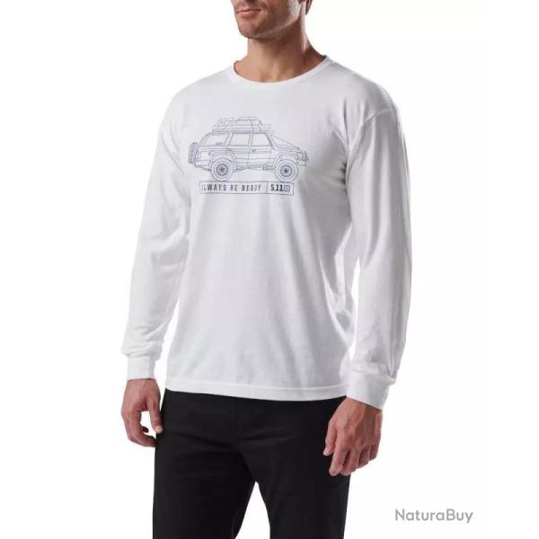 T Shirt LS Offroad Dreaming Blanc