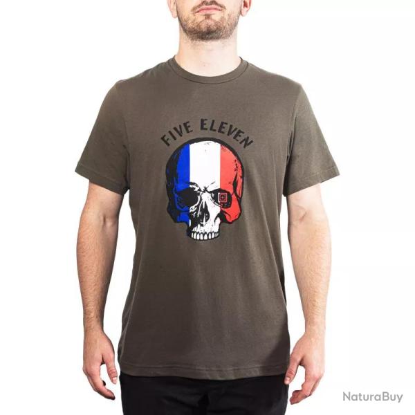 T shirt Patriotic Skull Heather Grey 016