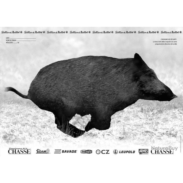 Cible Sanglier courant Sidam Couleur / Droit - Noir & Blanc / Droit