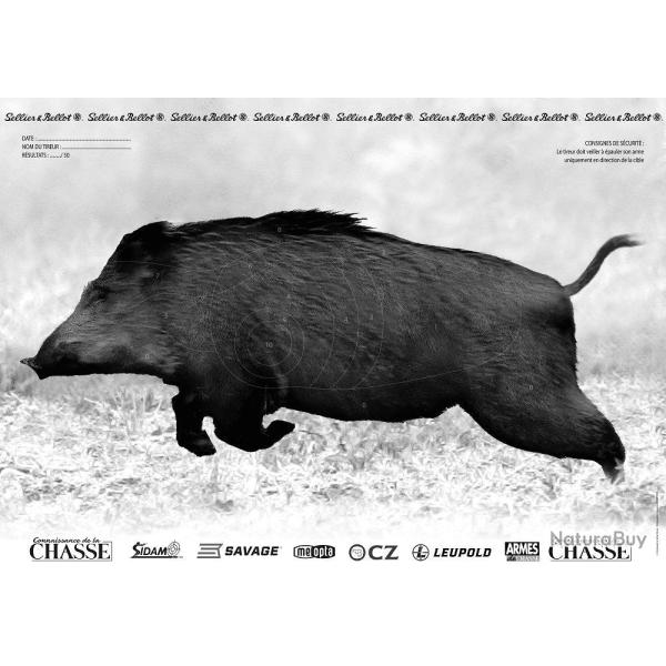 Cible Sanglier courant Sidam Couleur / Droit - Noir & Blanc / Gauche