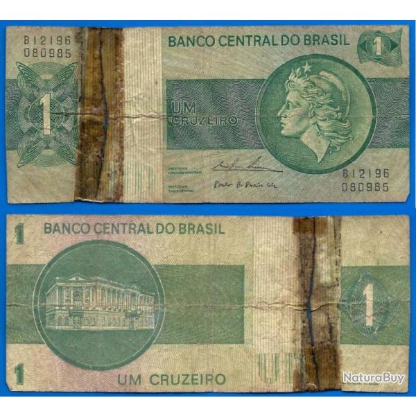 Bresil 1 Cruzeiro 1974 a 1979 Sign 18 Billet abim� Cruzeiros