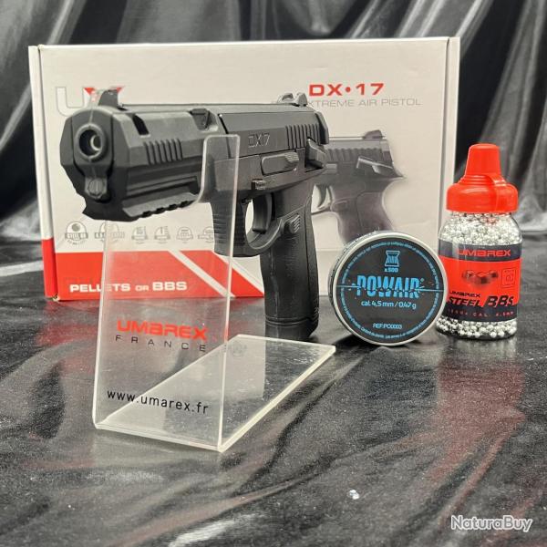 Pack complet "Pr�t � tirer" PISTOLET UMAREX "DX17" - CAL 4.5MM OU BB/4.5MM