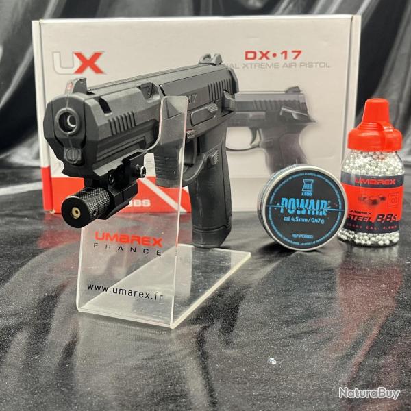 Pack "Laser pr�t � tirer" PISTOLET UMAREX "DX17" - CAL 4.5MM OU BB/4.5MM