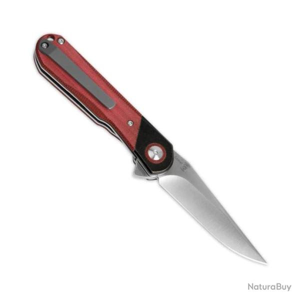 Couteau Kizer Comet Micarta Red Denim Lame Acier 154CM Manche Micarta IKBS Linerlock Clip KIV3614C4
