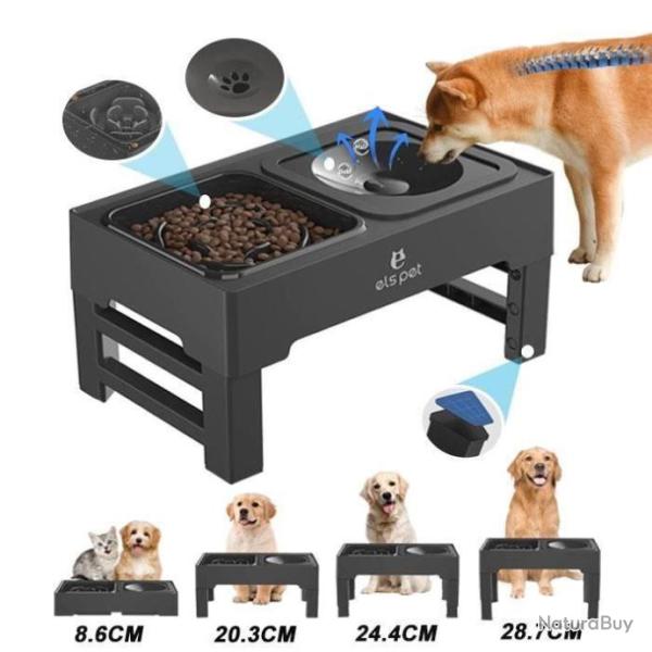 Gamelle Sur�lev�e 4 Hauteurs R�glables pour chien chat bols grande capacit�