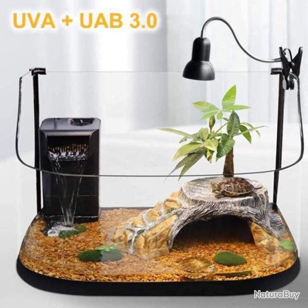 Lampe Chauffante Tortue Reptiles et amphibiens Minuterie 25W 50W - UVA UVB 360� aquarium