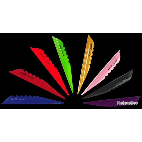 JET6 - Plumes SHARK 4" (x50) ORANGE DROITIER (RH)