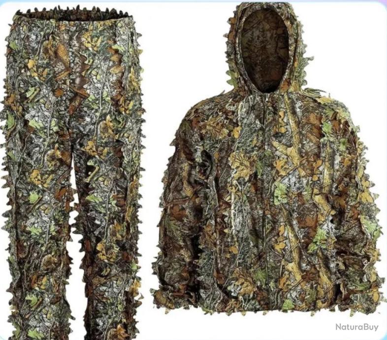 Combinaison De Chasse Camouflage Mossy Oak Vintage - Taille S/M - Vert Feuilles - Occasion Bon état