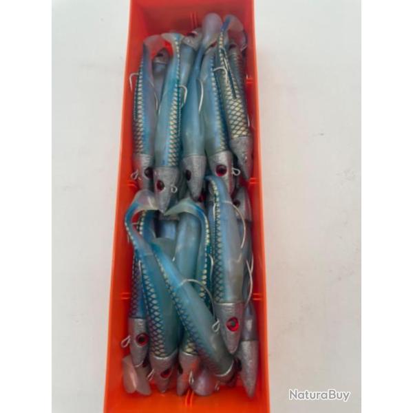 Leurre souple mont� Delalande bleu 11cm 40g