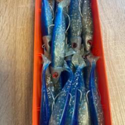 Leurre souple mont&eacute; Delalande bleu swat Shad 11cm 30g