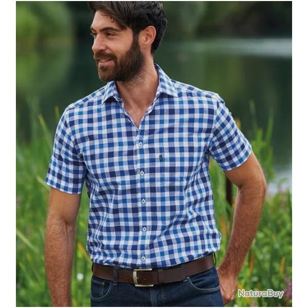 CHEMISETTE CHAMPION CARREAUX BLEU/BLANC T4XL