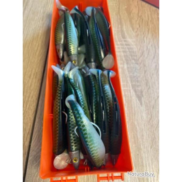 Leurre souple mont� Delalande vert swat 11cm 15g